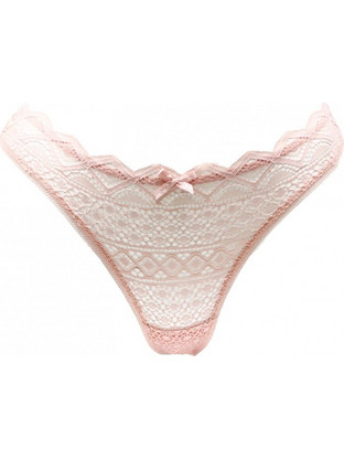 Papatya Γυναικείο Sexy String με Δαντέλα Σομόν 4279