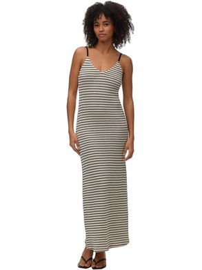 Vero Moda Maxi Καλοκαιρινό Καθημερινό Φόρεμα Εκρού 10341575