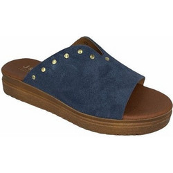 Elenross Γυναικεία Σανδάλια Suede Μπλε GS06220W