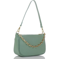 Passaggio Leather Γυναικεία Τσάντα Χιαστί Δερμάτινη Πράσινο Mint με Στενό Λουρί 6017-KR-03