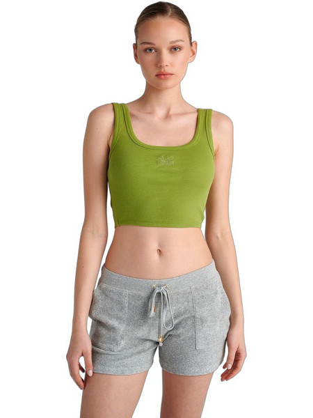 Sugarfree Γυναικείο Καλοκαιρινό Crop Top Ριπ Πράσινο 24818146-520