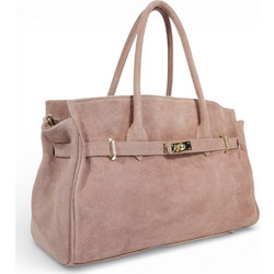 Passaggio Leather Γυναικεία Τσάντα Χειρός Σουέτ Ροζ 5506-KR-26