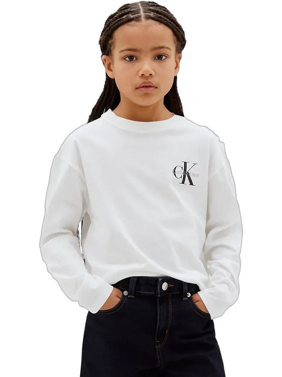 Calvin Klein Παιδικό T-Shirt Μακρυμάνικο Λευκό LV1CKTJA17-YAF