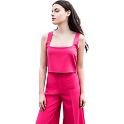 AGGEL Γυναικείο Καλοκαιρινό Crop Top Φούξια SS41034KF-1034