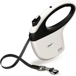 Flexi One Πτυσσόμενο Λουρί Σκύλου έως 30kg 5m Μαύρο Λευκό