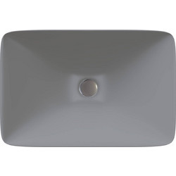 Sanitec Aktis 283 Επικαθήμενος Νιπτήρας Μπάνιου 60.5x38.5x9cm Γκρι 152-283CEMENT