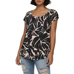 Only Γυναικείο Καλοκαιρινό Top Μαύρο Εκρού 15222174