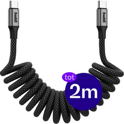 Buddi Braided Spiral USB-C to USB-C 60W 2m Black 8719246560422