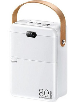 Remax RPP-118 Power Bank 80000mAh 27W με Ενσωματωμένο Καλώδιο USB-C Power Delivery White
