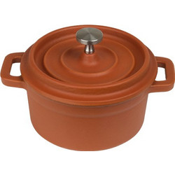 Espiel Volcano Μαντεμένια Κατσαρόλα Εμαγιέ 10cm 0.25lt Πορτοκαλί
