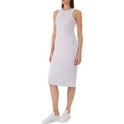 Calvin Klein Midi Καλοκαιρινό Καθημερινό Φόρεμα Ριπ Λιλά LV047F242G-3OQ