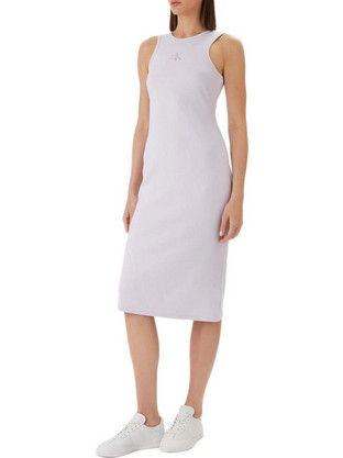 Calvin Klein Midi Καλοκαιρινό Καθημερινό Φόρεμα Ριπ Λιλά LV047F242G-3OQ