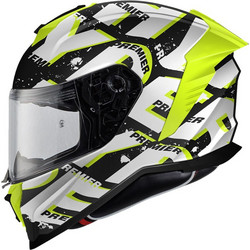 Premier Hyper Sry8bm Black White Fluo Yellow Κράνος Μηχανής Full Face 1430gr