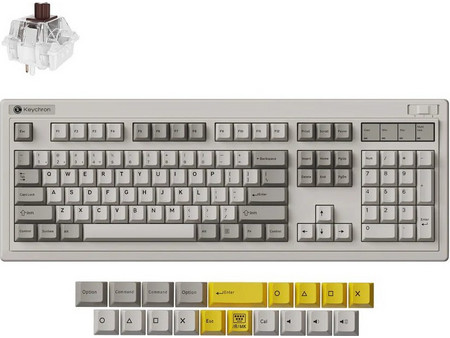 Keychron R6 QMK Ασύρματο Μηχανικό Gaming Πληκτρολόγιο με Keychron Super Brown Διακόπτες RGB Grey