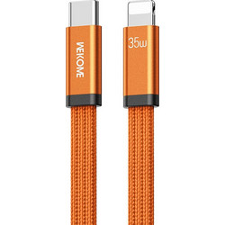 Wekome WDC-C17 Braided Flat USB-C to Lightning Cable 35W 1.2m Orange