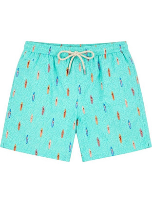 Mc2 Saint Barth Surfer Shark 56 Ανδρικό Μαγιό Σορτς με Σχέδια Τιρκουάζ LIG0003-07743L