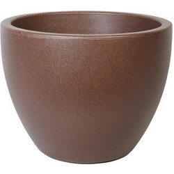 Plastona Bowl Leather Γλάστρα Στρογγυλή Καφέ 40x30cm