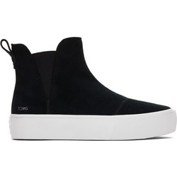 Toms Fenix Γυναικεία Μποτάκια Chelsea Suede Μαύρα 10019797