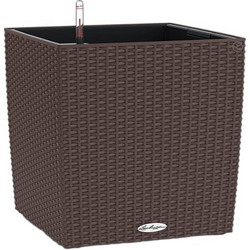 Lechuza Cube Cottage 30 Αυτοποτιζόμενη Γλάστρα Τετράγωνη Πλαστική Καφέ 29.5x29.5x30cm 15375