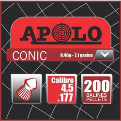 Apolo Conic Βολίδες Pellets Αεροβόλου 4.5mm Μολυβένιες 0.46g / 7.1gr 200τμχ