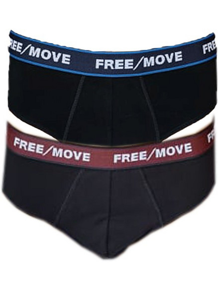 Free Move Ανδρικά Σλιπ Βαμβακερά Μαύρα 2Pack A125-8