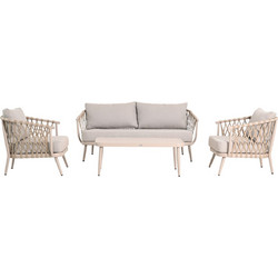 HomeMarkt Willa Σετ Σαλόνι Κήπου Αλουμίνιο 4τμχ Μπεζ HM6505.02