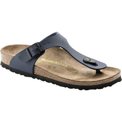 Birkenstock Gizeh Δερμάτινες Γυναικείες Σαγιονάρες Ανατομικές Navy Μπλε 143621