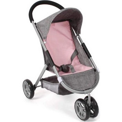 Bayer Chic 2000 Καρότσι Κούκλας Buggy Speedy Γκρι Ροζ