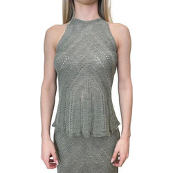 TWINSET Γυναικείο Καλοκαιρινό Top Πλεκτό Χακί 261TT321013565