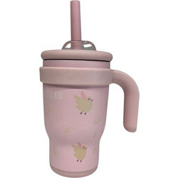Abo Make A Wish Little Bird Παιδικό Παγούρι Θερμός Ανοξείδωτο BPA Free με Καλαμάκι Ροζ 350ml