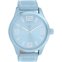 Oozoo Timepieces Ανδρικό Ρολόι με Γαλάζιο Δερμάτινο Λουράκι C11653