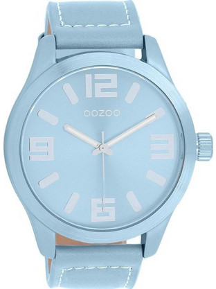 Oozoo Timepieces Ανδρικό Ρολόι με Γαλάζιο Δερμάτινο Λουράκι C11653
