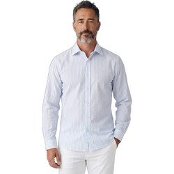 Ben Tailor Ανδρικό Πουκάμισο Βαμβακερό Ριγέ Μακρυμάνικο Κανονική Γραμμή Γαλάζιο BENT.1824