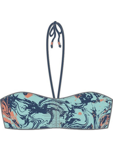 Reebok Bikini Top Strapless Πετρόλ S01620