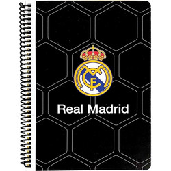 Back Me UP Real Madrid Σπιράλ Τετράδιο Ριγέ B5 70 Φύλλων 2 Θεμάτων Μαύρο 381-00402