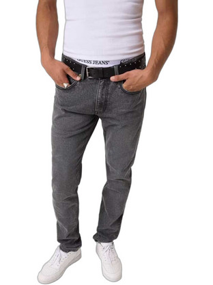 Guess Ανδρικό Τζιν Παντελόνι Slim Εφαρμογή Ανθρακί M6YA1CD1244-GCG3