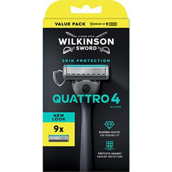 Wilkinson Sword Quattro Ξυραφάκι μιας Χρήσης με 4 Λεπίδες & Λιπαντική Ταινία 8τμχ
