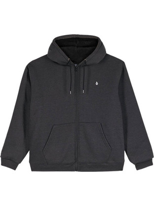 Volcom Ανδρική Ζακέτα Φούτερ με Κουκούλα και Φερμουάρ Ανθρακί A5832602-HBK