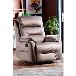 Stewe Home Πολυθρόνα Relax με Υποπόδιο Περιστρεφόμενη Ανακλινόμενη Γκρι STE-051303