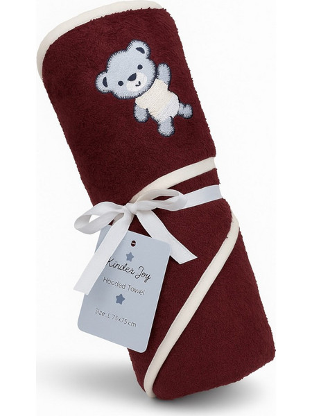 Beboulino Bear Βρεφικό Μπουρνούζι Κάπα Μπορντό 75x75cm