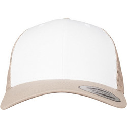 Flexfit Καπέλο Jockey με Δίχτυ Snapback Υφασμάτινο Λευκό Μπεζ 6606CF-01130