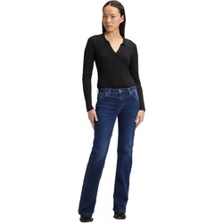 Lee Lana Γυναικείο Τζιν Παντελόνι Bootcut Εφαρμογή Navy Μπλε 112385881