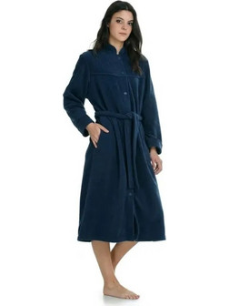 Primavera Γυναικεία Ρόμπα Χειμωνιάτικη Fleece Navy Μπλε T282
