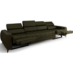 PoliHome Calyra Relax Lthr Τετραθέσιος Καναπές Δερματίνη Χακί 331x97x95cm 163079019