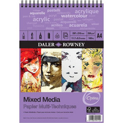 Daler-Rowney Μπλοκ Σχεδίου A4 Mixed Media 250gr/m² 30 Φύλλα