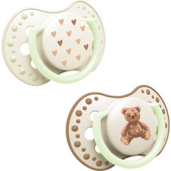 Lovi Teddy Love Ορθοδοντικές Πιπίλες Σιλικόνης Νυκτός 6-18m Μπεζ 2τμχ
