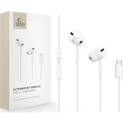 Tech-Protect Ultraboost Core G3 5906302324231 Handsfree In-Ear Type-C White