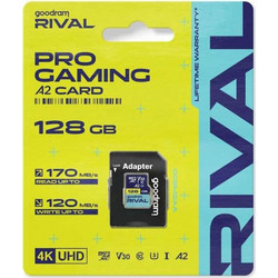 GoodRam Rival microSDXC 128GB Class 10 U3 V30 UHS-I A2 170MB/s + Adapter