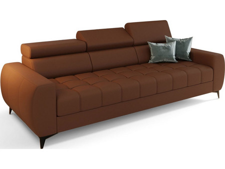 Possina Calyra Lthr Τριθέσιος Καναπές Μπρονζέ 260x97x95cm 163069699