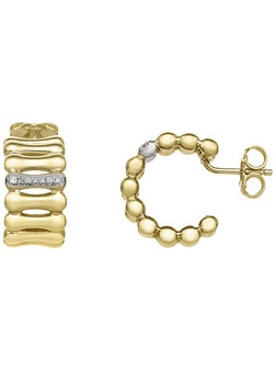 Chimento Bamboo Over Γυναικεία Σκουλαρίκια Κρίκοι από Xρυσό 18K με Διαμάντι 1O05894B12